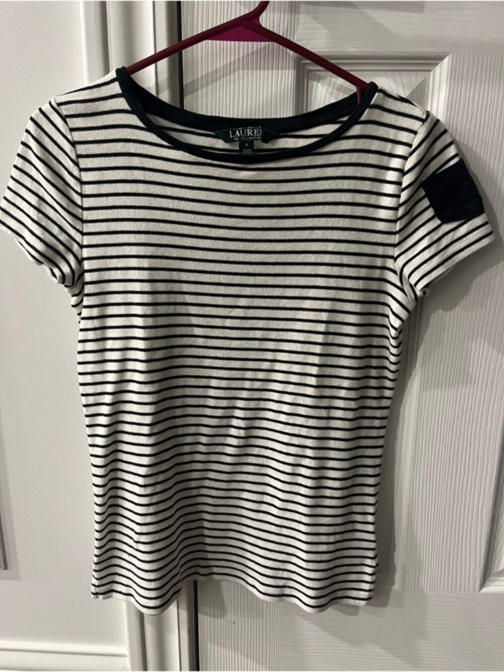 Black and White Striped Short Sleeve Tee